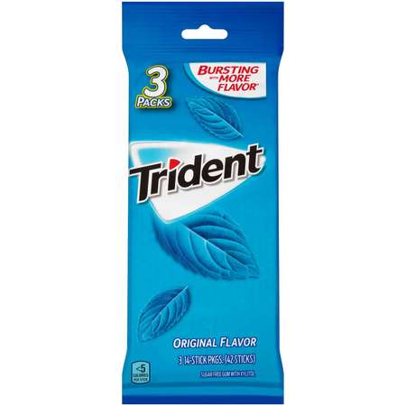 TRIDENT Trident Original Sugar Free Gum 14 Pieces, PK60 1137